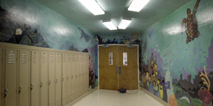 panoramic view of the largest mural section